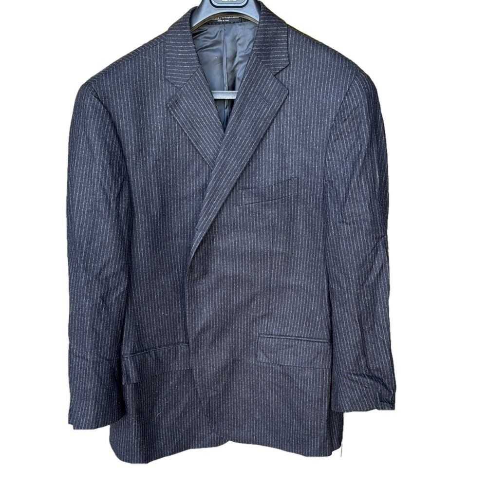 Polo Ralph Lauren Men's Black Pinstripe Wool Cashmere Blazer 46R